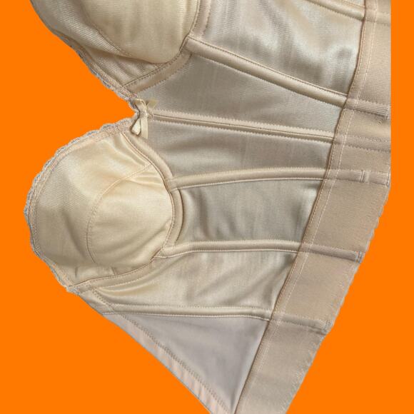 90's vintage cream satin bustier corset XS SMALL - Picture 11 of 11
